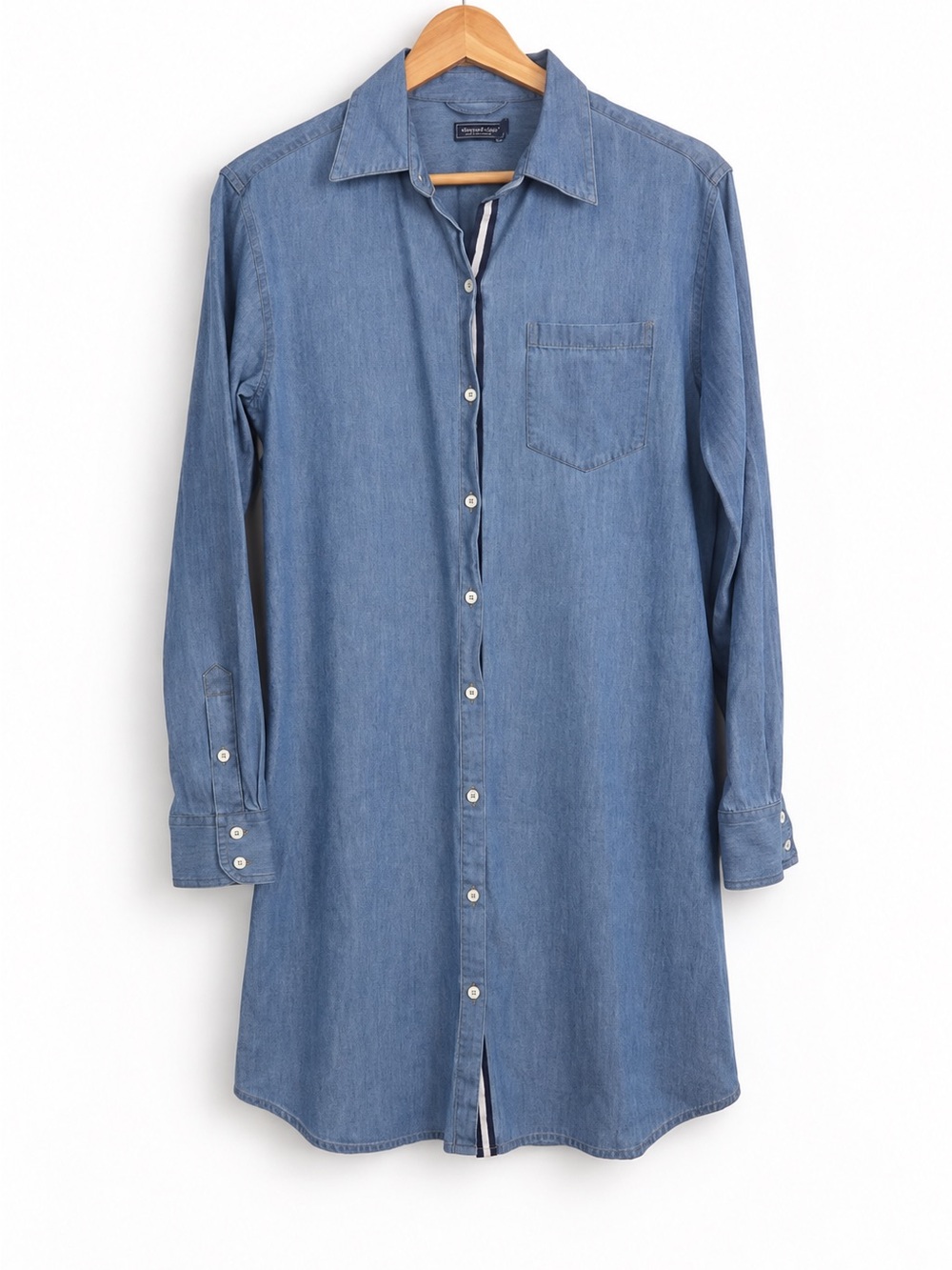 Vineyard Vines Blue Chambray Shirt dress small d5
